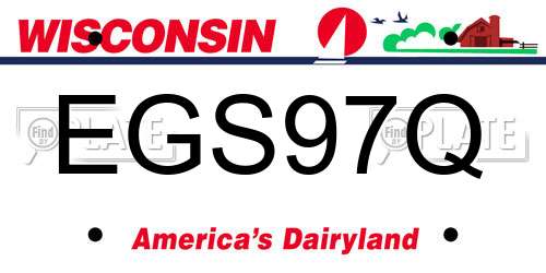 EGS97Q Wisconsin License Plate