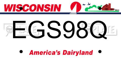 EGS98Q Wisconsin License Plate