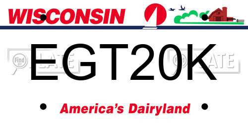 EGT20K Wisconsin License Plate