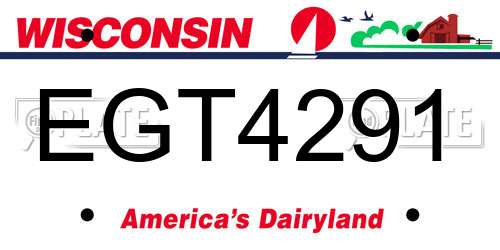 EGT4291 Wisconsin License Plate