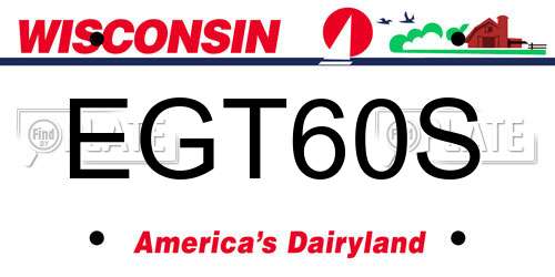 EGT60S Wisconsin License Plate