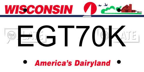 EGT70K Wisconsin License Plate