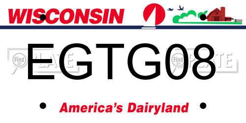 EGTG08 Wisconsin License Plate
