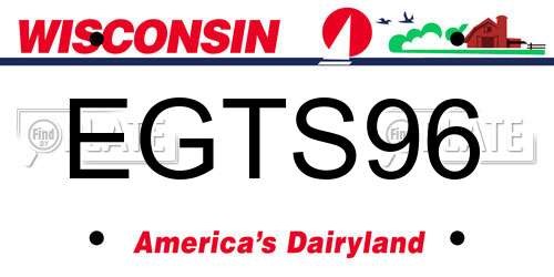 EGTS96 Wisconsin License Plate