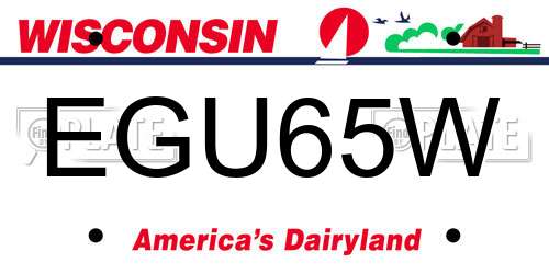EGU65W Wisconsin License Plate
