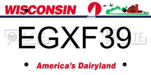 EGXF39 Wisconsin License Plate