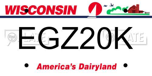 EGZ20K Wisconsin License Plate