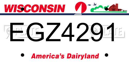 EGZ4291 Wisconsin License Plate