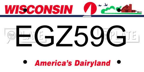 EGZ59G Wisconsin License Plate