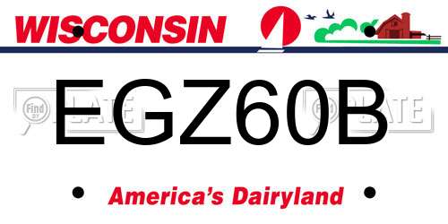 EGZ60B Wisconsin License Plate