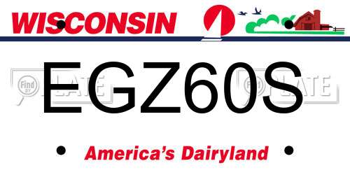 EGZ60S Wisconsin License Plate