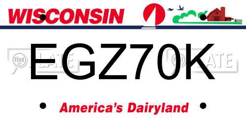EGZ70K Wisconsin License Plate