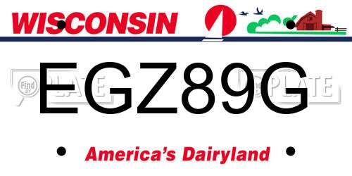 EGZ89G Wisconsin License Plate