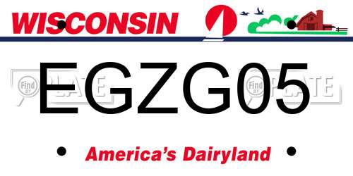 EGZG05 Wisconsin License Plate