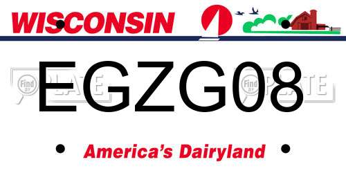 EGZG08 Wisconsin License Plate
