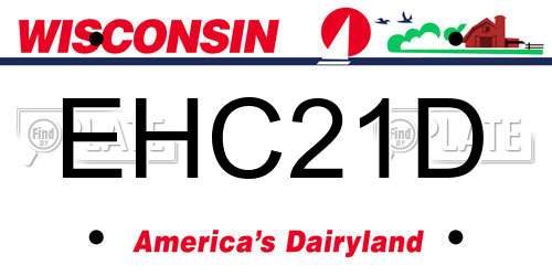 EHC21D Wisconsin License Plate