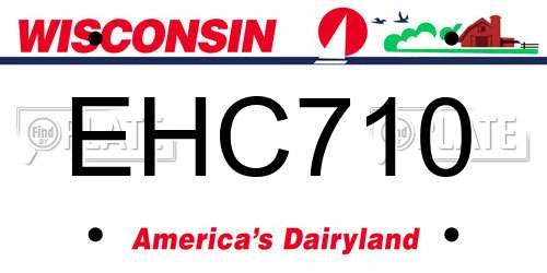 EHC710 Wisconsin License Plate