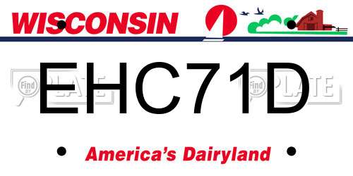 EHC71D Wisconsin License Plate