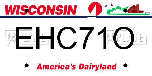 EHC71O Wisconsin License Plate