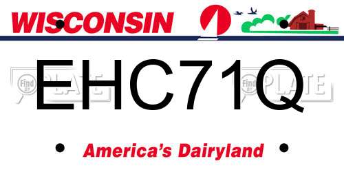 EHC71Q Wisconsin License Plate