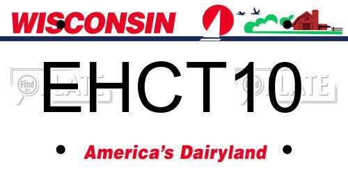 EHCT10 Wisconsin License Plate