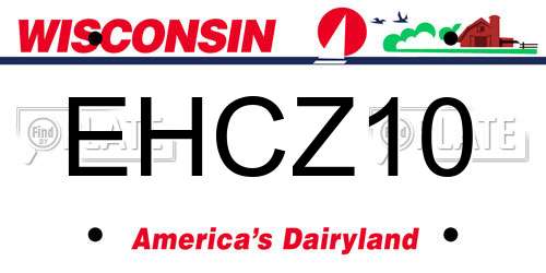 EHCZ10 Wisconsin License Plate