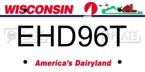 EHD96T Wisconsin License Plate