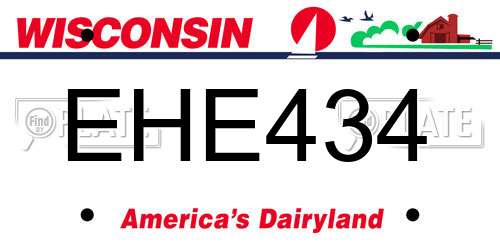 EHE434 Wisconsin License Plate