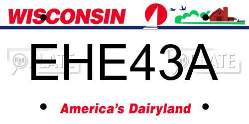 EHE43A Wisconsin License Plate