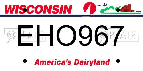 EHO967 Wisconsin License Plate