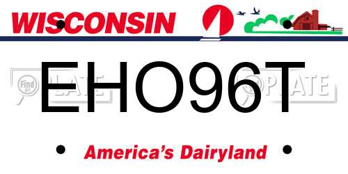 EHO96T Wisconsin License Plate