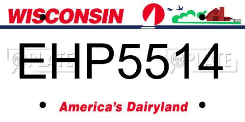 EHP5514 Wisconsin License Plate