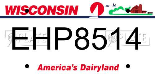 EHP8514 Wisconsin License Plate