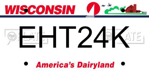 EHT24K Wisconsin License Plate