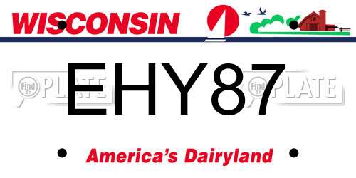 EHY87 Wisconsin License Plate