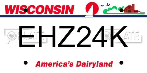 EHZ24K Wisconsin License Plate