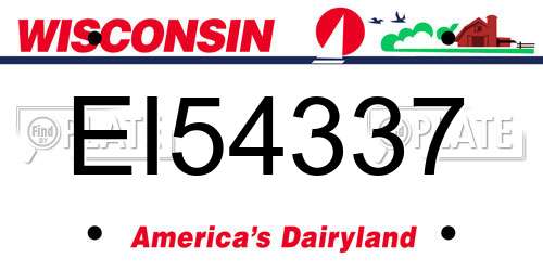 EI54337 Wisconsin License Plate