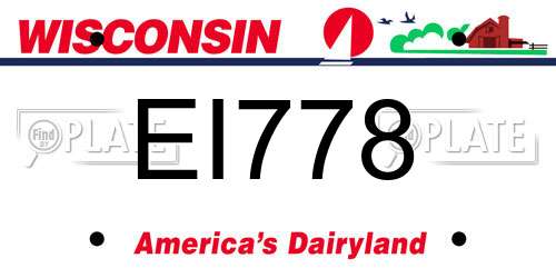 EI778 Wisconsin License Plate