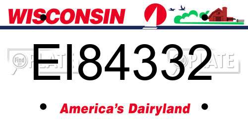 EI84332 Wisconsin License Plate