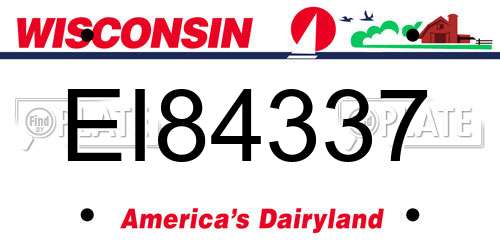 EI84337 Wisconsin License Plate