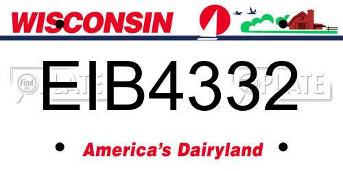 EIB4332 Wisconsin License Plate