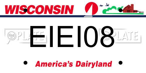 EIEI08 Wisconsin License Plate