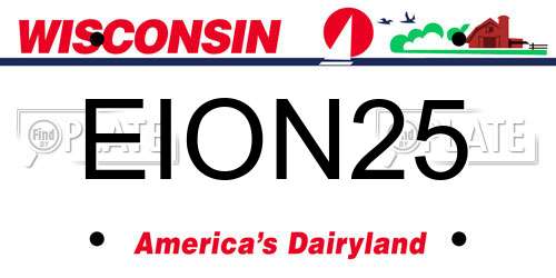 EION25 Wisconsin License Plate