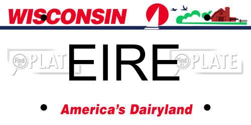 EIRE Wisconsin License Plate