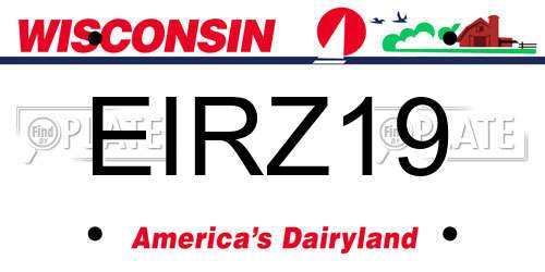 EIRZ19 Wisconsin License Plate