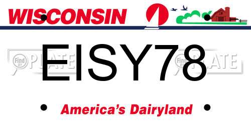 EISY78 Wisconsin License Plate