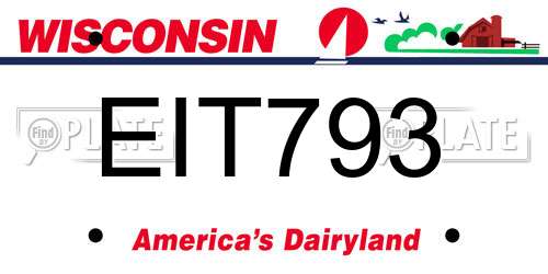 EIT793 Wisconsin License Plate