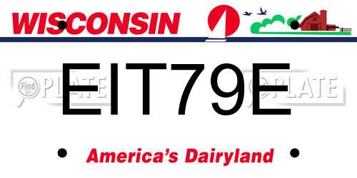 EIT79E Wisconsin License Plate