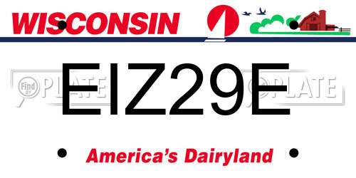EIZ29E Wisconsin License Plate