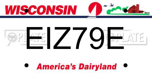 EIZ79E Wisconsin License Plate